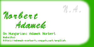 norbert adamek business card